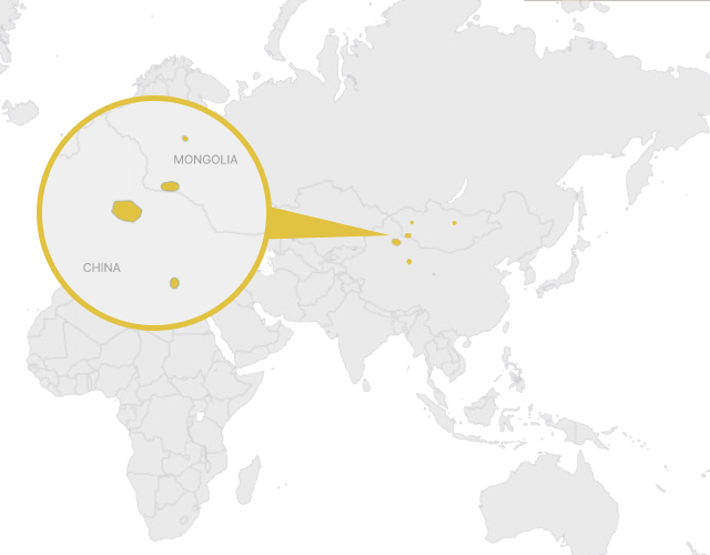 Mapa výskytu Kôň Przewalského